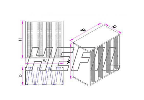 HVR耐温无隔板V型过滤器框体结构